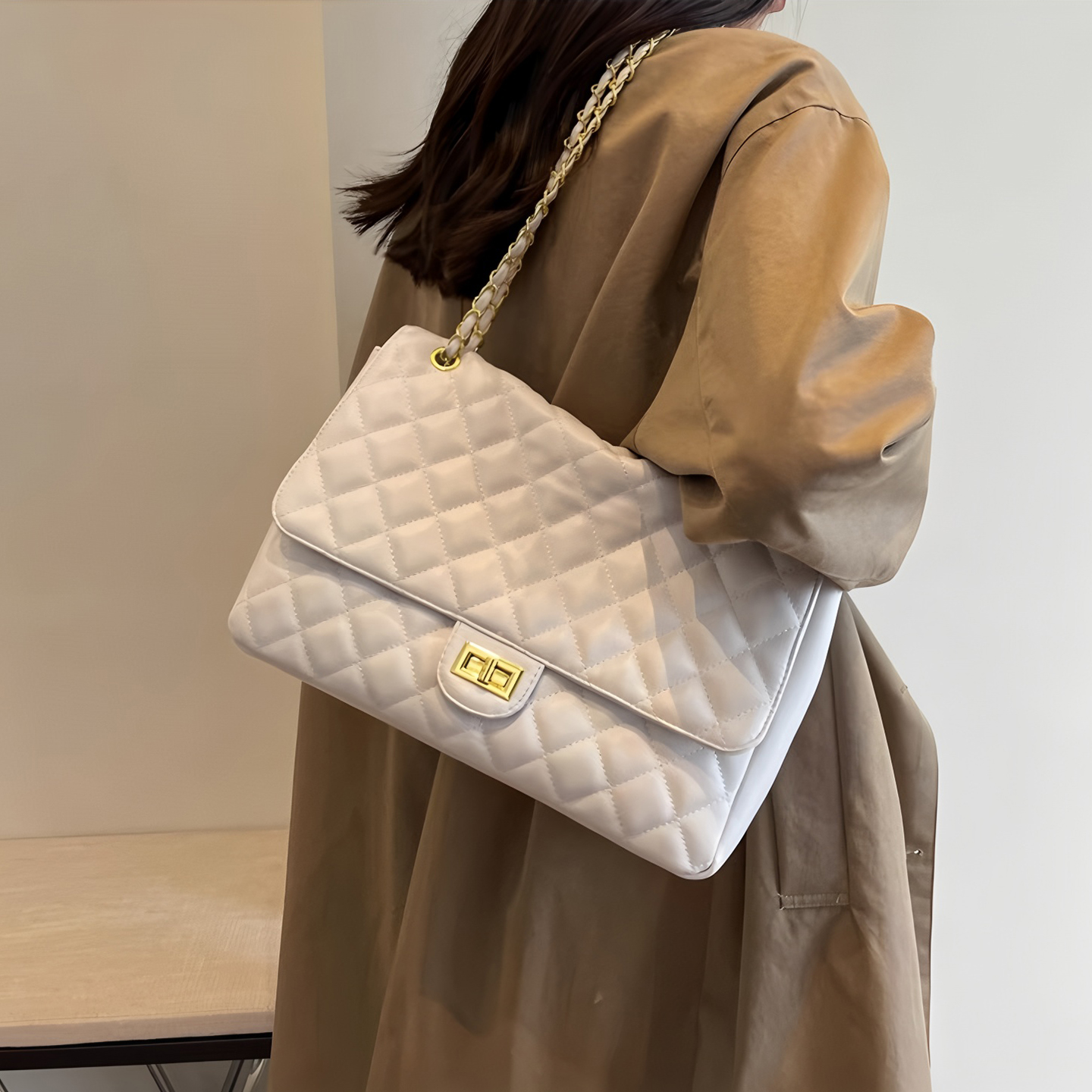 瑞尔贝拉 大容量菱格链条女包2025新款单肩包斜挎包 ¥49