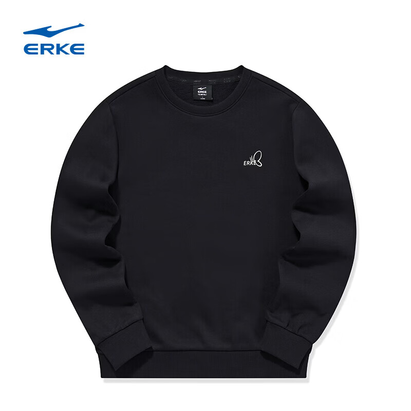 鸿星尔克 男秋冬新款加厚保暖圆领运动风女套头连帽卫衣 64元（需用券）