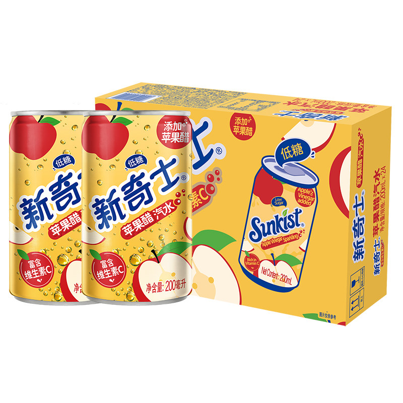 88VIP：屈臣氏 非人哉新奇士赵公明联名苹果醋汽水200ml*24罐 27.66元（需用券
