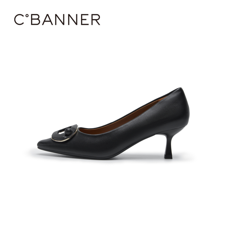 C.BANNER 千百度 女士舒软羊皮静音高跟鞋 378.13元包邮（双重优惠）