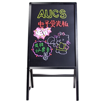 AUCS 傲世 60*80cm 电子荧光板广告板一体支架 LED广告牌宣传展示板发光黑板插