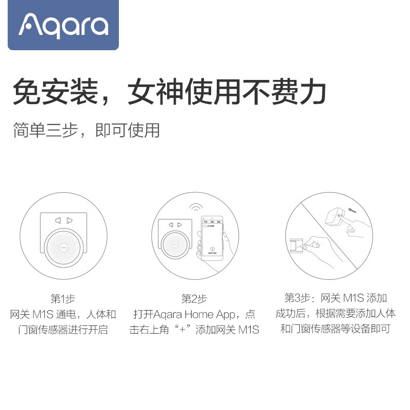 Aqara 绿米联创 守护女神套装 网关 人体传感器 门窗传感器 335.99元（需用券