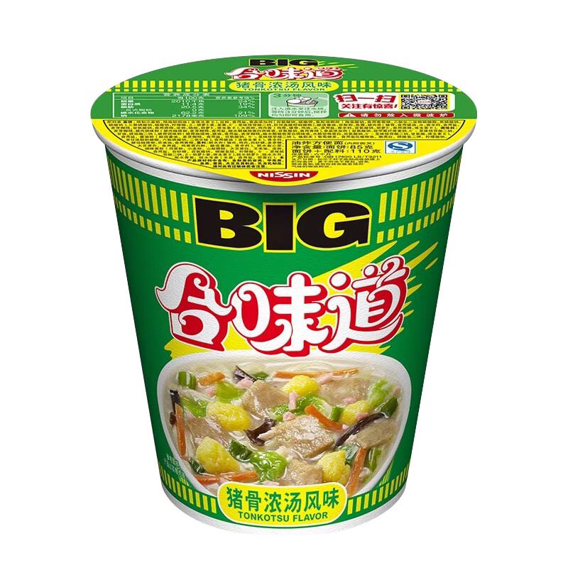 日清食品 合味道 BIG杯 猪骨浓汤风味方便面110g（任选12件） 3.98元（需用券