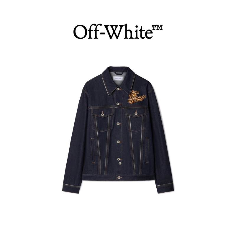 OFF-WHITE 男士90年代徽标宽松拉链牛仔夹克 4320元