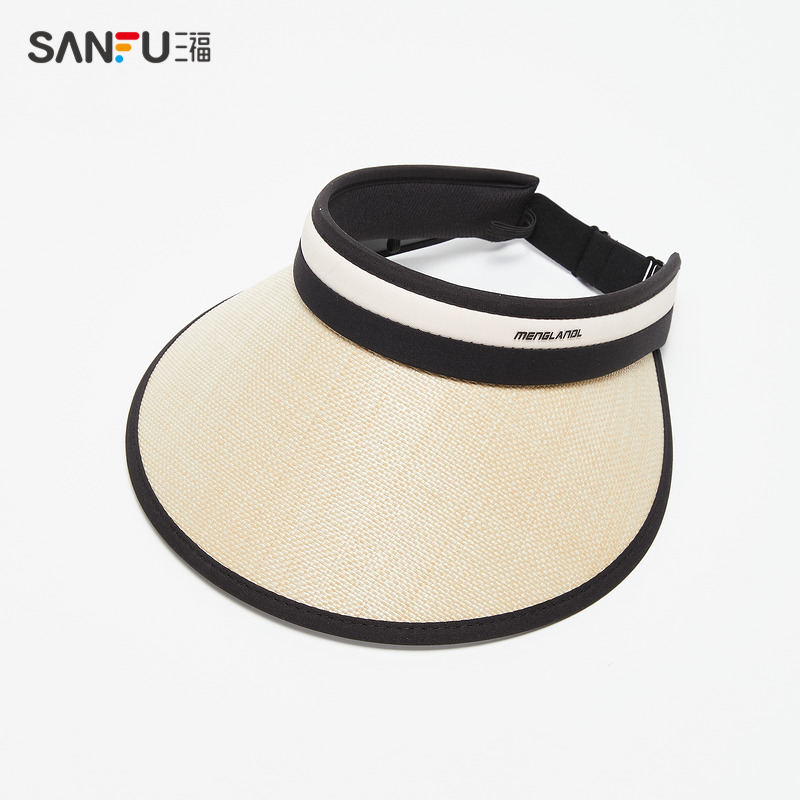 SANFU 三福 夏日撞色空顶防晒编织草帽太阳帽 UPF50+ 16.77元（需买3件，共50.31