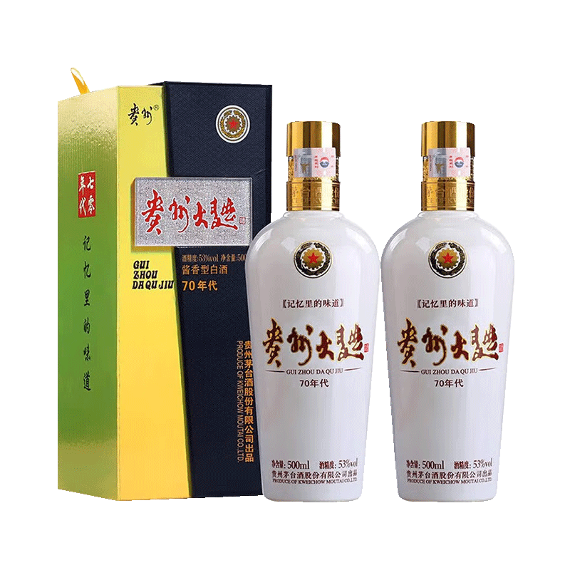 茅台股份 贵州大曲70年代 酱香型白酒 53度 500mL 2瓶 465元（合232.5元/瓶）