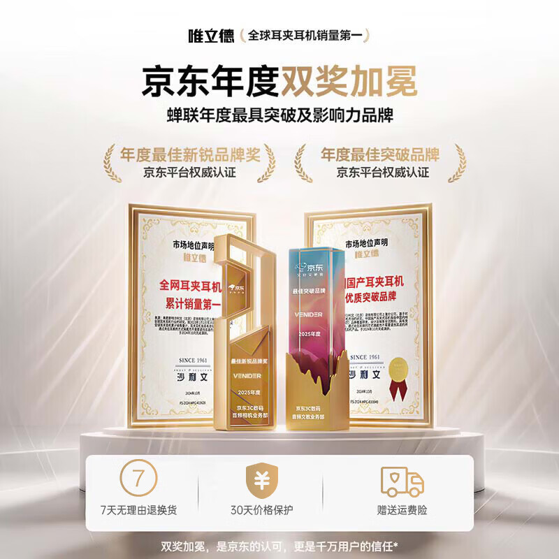 唯立德 耳夹式蓝牙耳机 星雾灰 49.4元 - 清风线报