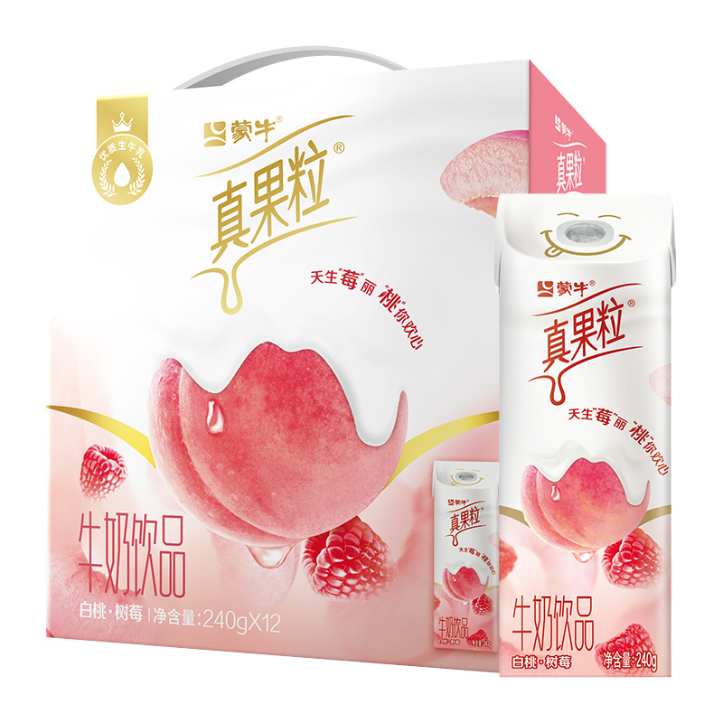 88VIP：真果粒 蒙牛真果粒牛奶饮品白桃树莓味240g×12包 29.36元