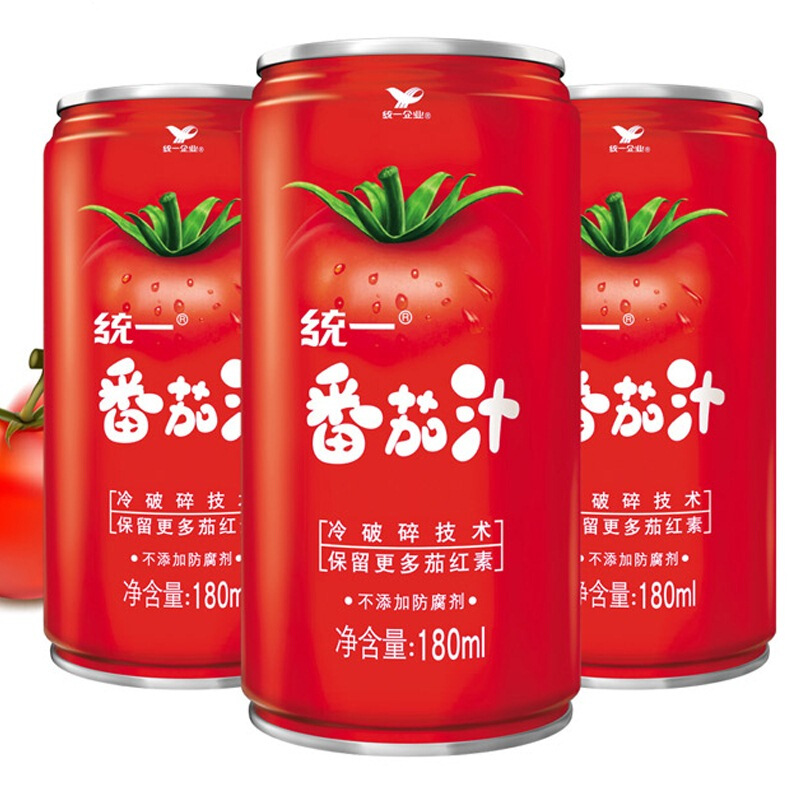 统一 番茄汁 180ml*24罐 66元