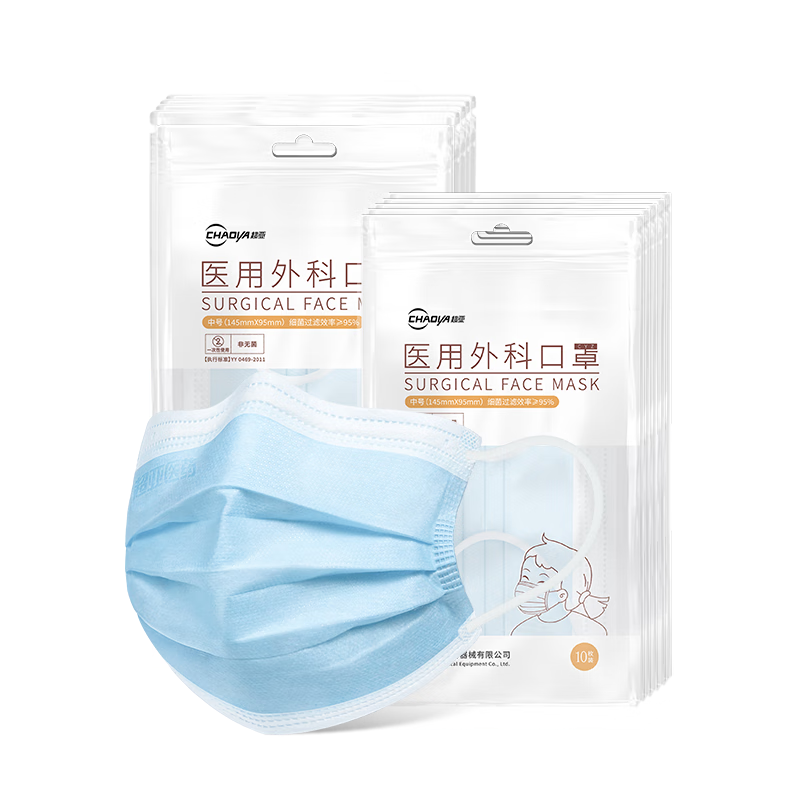 PLUS会员：超亚儿童医用外科口罩儿童一次性医用口罩 100只 男女防过敏防尘1