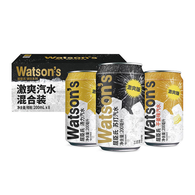 watsons 屈臣氏 苏打水迷你罐200ml*8罐 16.15元