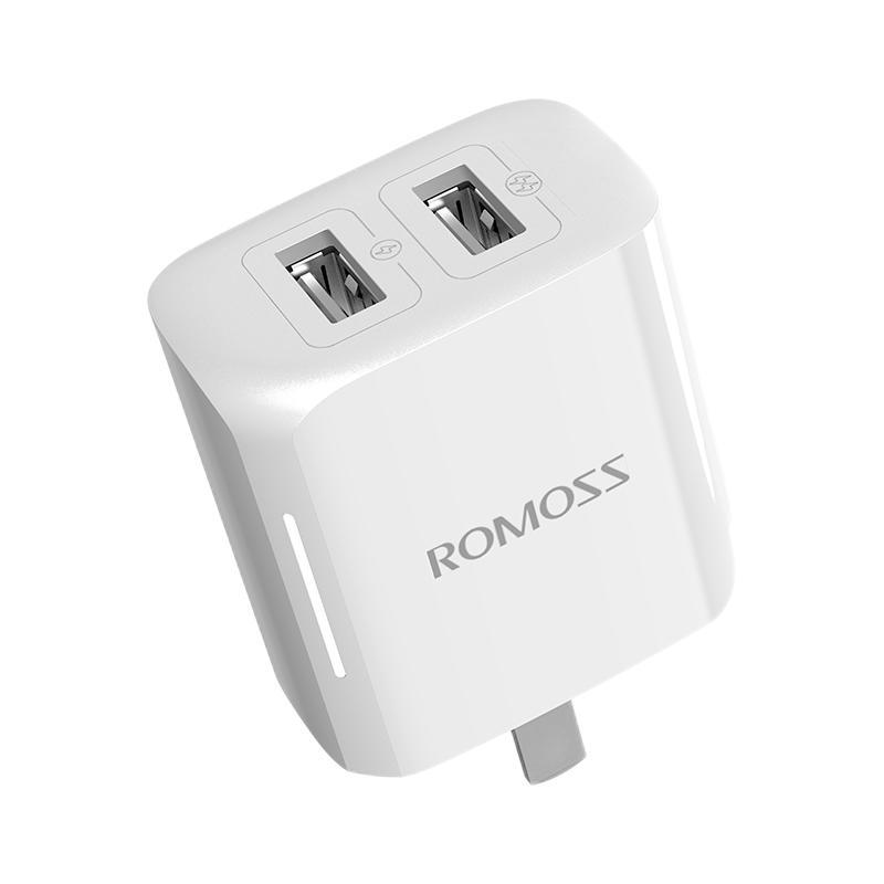 ROMOSS 罗马仕 AC12T 手机充电器 双USB-A 10.5W 白色 23.9元