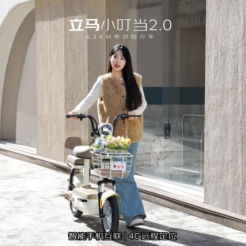 立马电动车 LIMA 立马（LIMA）电动自行车小叮当2.0新国标2026 63KM续航蓝牙用出