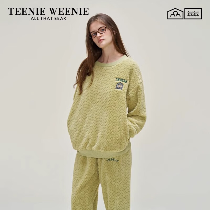 TEENIE WEENIE 小熊肌理绒套头睡裙加绒加厚保暖家居服睡衣 秒杀 136元