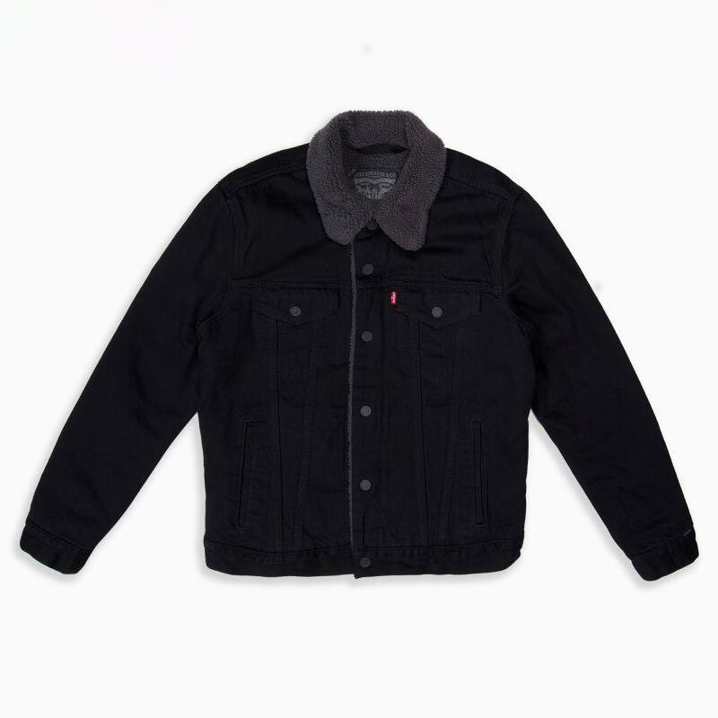 PLUS会员：Levi's 秋冬美式休闲宽松保暖潮流翻领夹克外套 黑色 263.1元