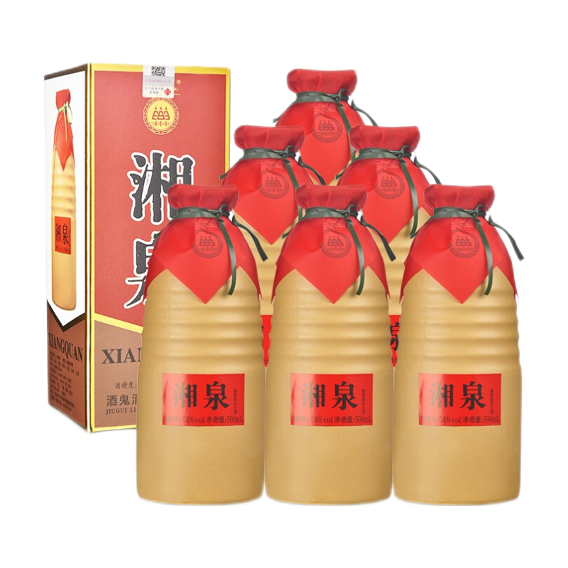 酒鬼 湘泉盒优 馥郁香型白酒 54度 500ml*6瓶 整箱装 248.2元(需领券)