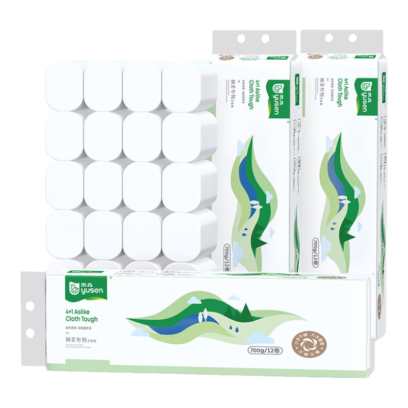 雨森 卷纸家庭实惠装12卷 700gX3提 24元