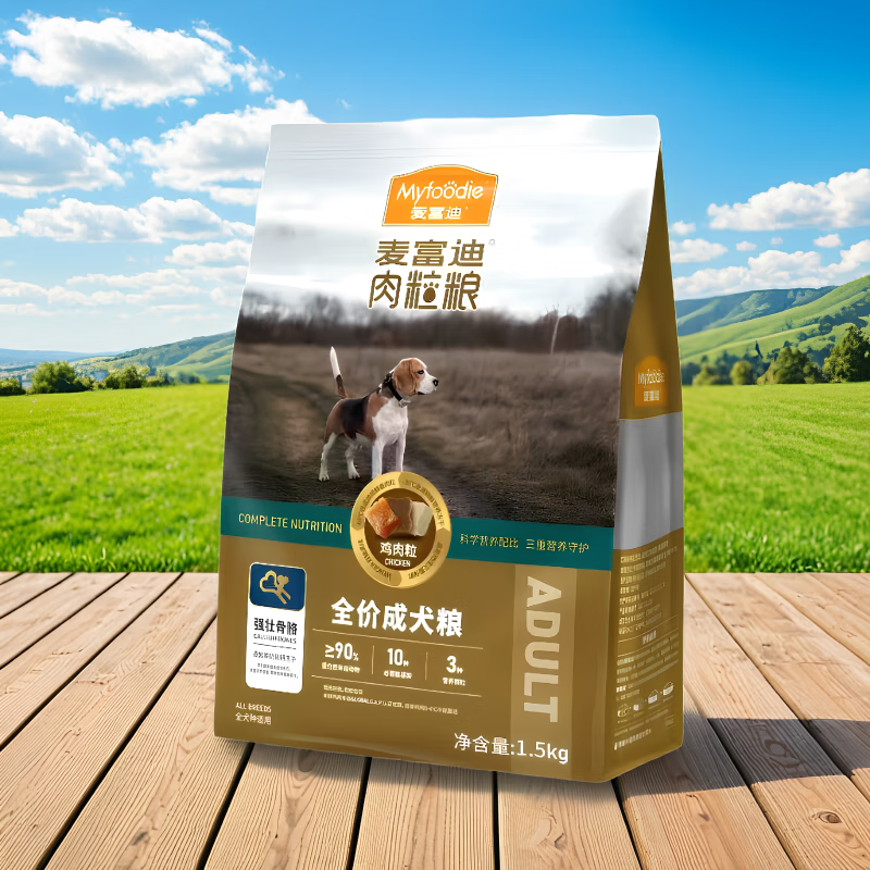 Myfoodie 麦富迪 狗粮 成犬粮通用型鸡肉粒强壮骨骼成犬粮1.5kg 39元