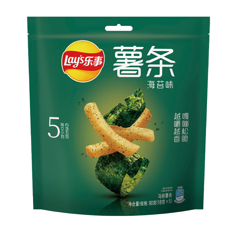 Lay's 乐事 薯条 海苔味18gx5包 百事食品 休闲零食 真脆薯条 ￥1.58