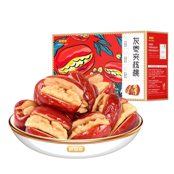 移动端：好想你 枣仁派 灰枣夹核桃 660g 35.9元