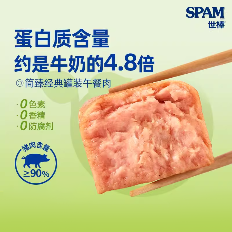 SPAM 世棒 荷美尔SPAM世棒午餐肉罐头简臻经典188g猪肉火腿熟食品0添加即食 25.