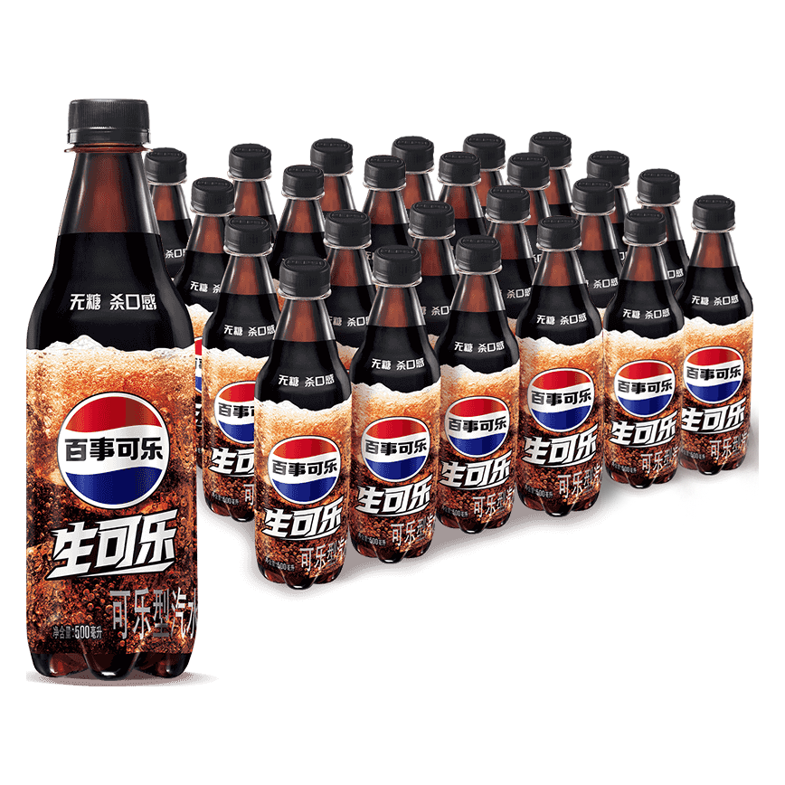 百事 可乐 生可乐 可乐型汽水 碳酸饮料CS 百事无糖生可乐 500ml*24瓶 51.8元