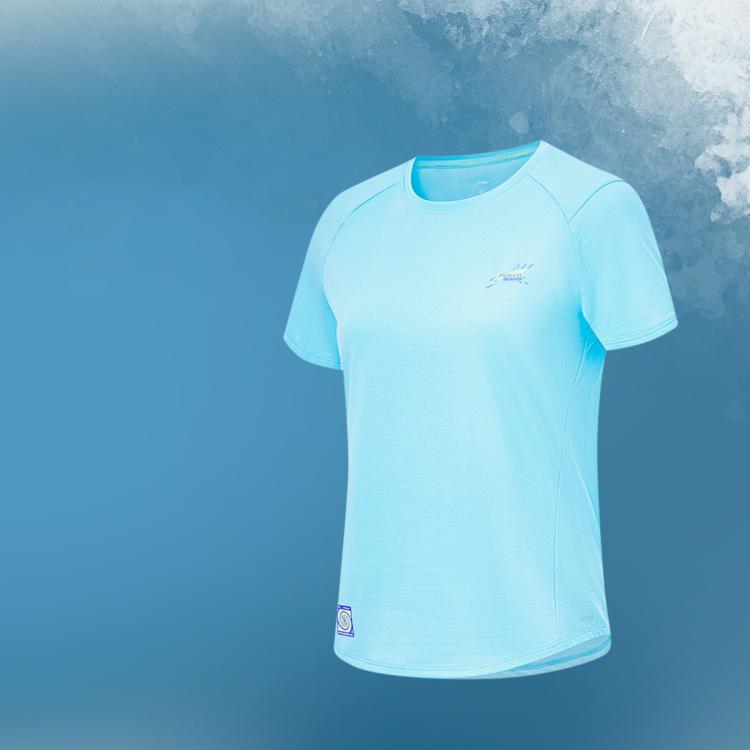 李宁 短袖跑步T恤女士跑步系列秋季透气圆领运动服 29元