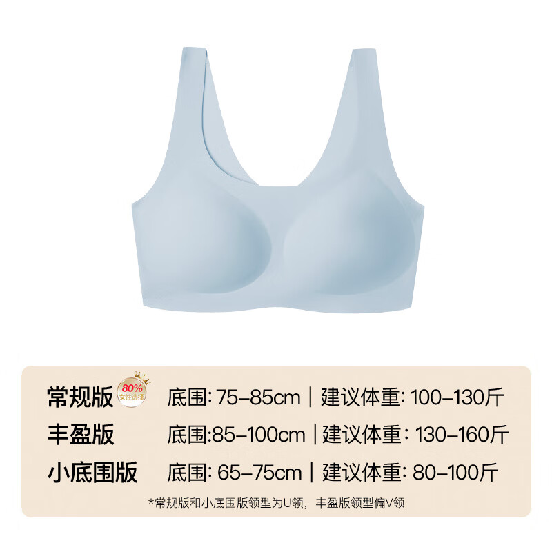 Ubras 无尺码 女士文胸 烟灰蓝 63.37元