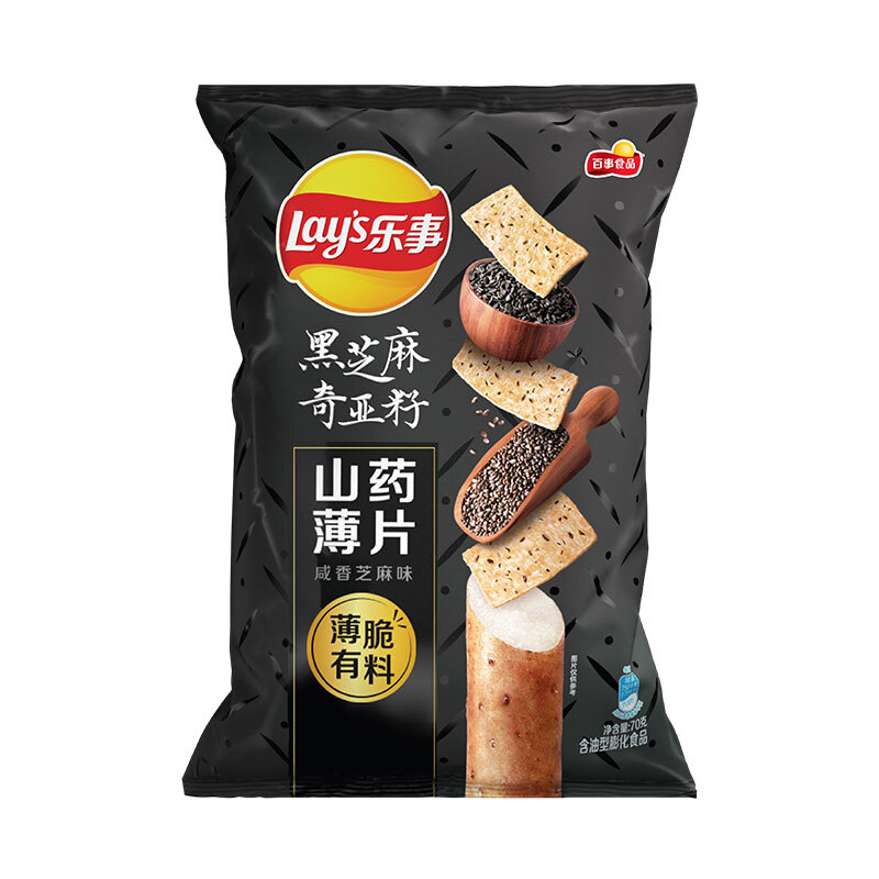 Lay's 乐事 黑芝麻奇亚籽山药薄片 70g 1.9元（需用券）