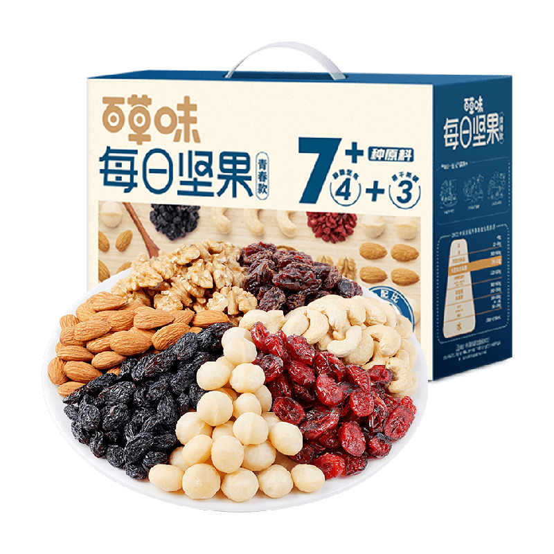 百草味 每日坚果 青春款 750g/30包 ￥21.76