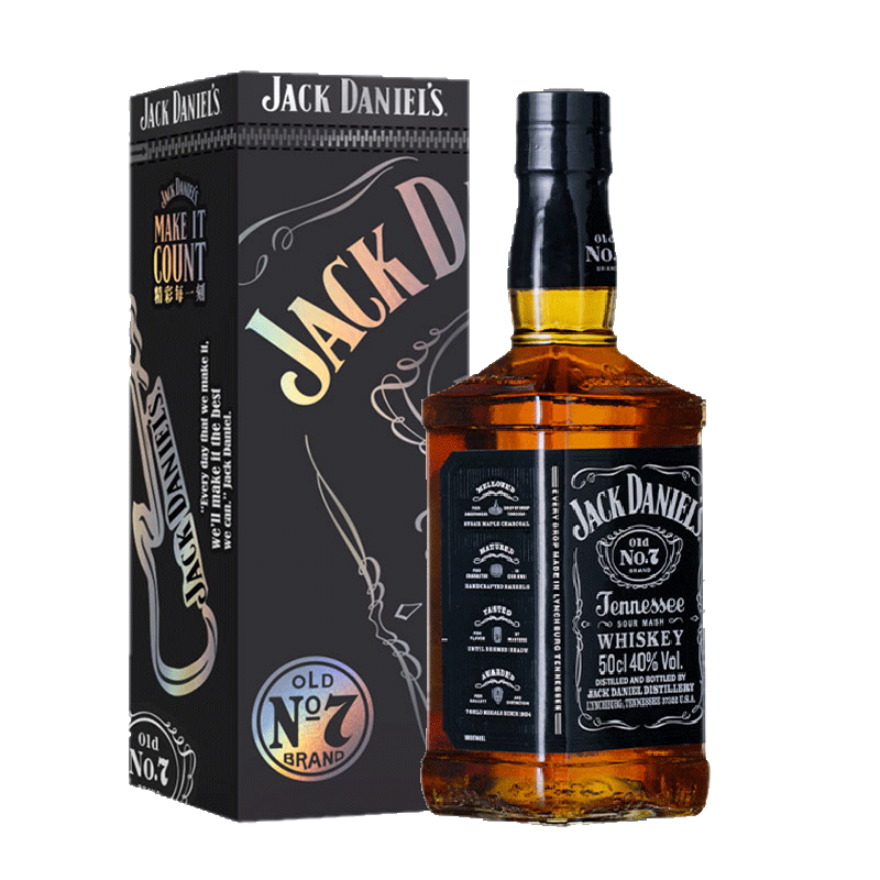 杰克丹尼（Jack Daniels）进口美国洋酒 田纳西州调和型 威士忌 黑标500ml礼盒