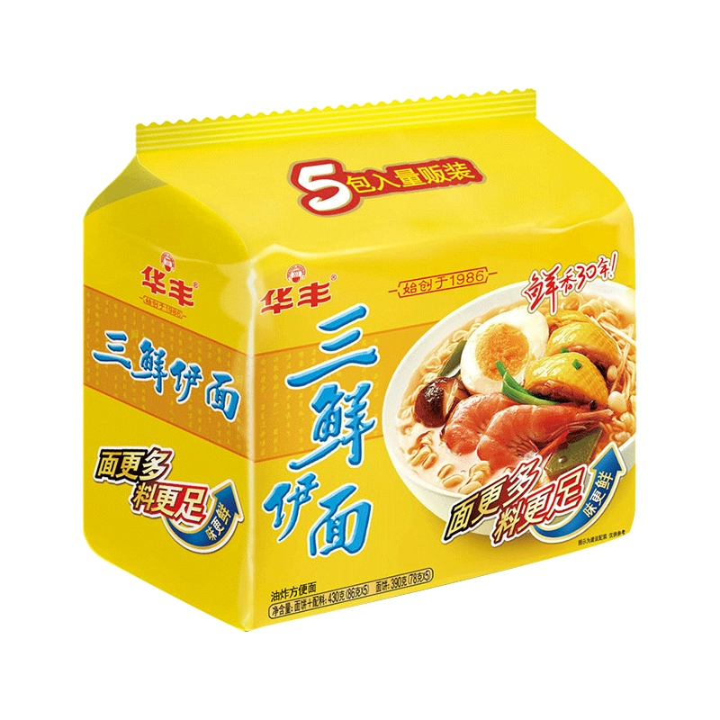 华丰 三鲜伊面方便面大包装86g*5包速食面夜宵泡面量贩装 ￥6.07