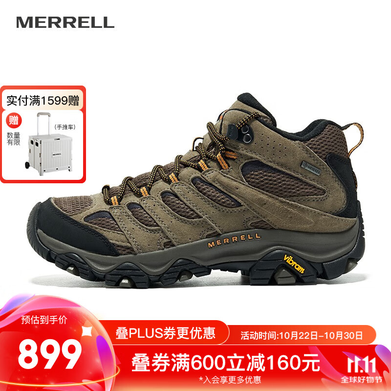 MERRELL 迈乐 上新 户外经典徒步鞋男女款MOAB3 GTX中帮透气防水耐磨防滑登山鞋