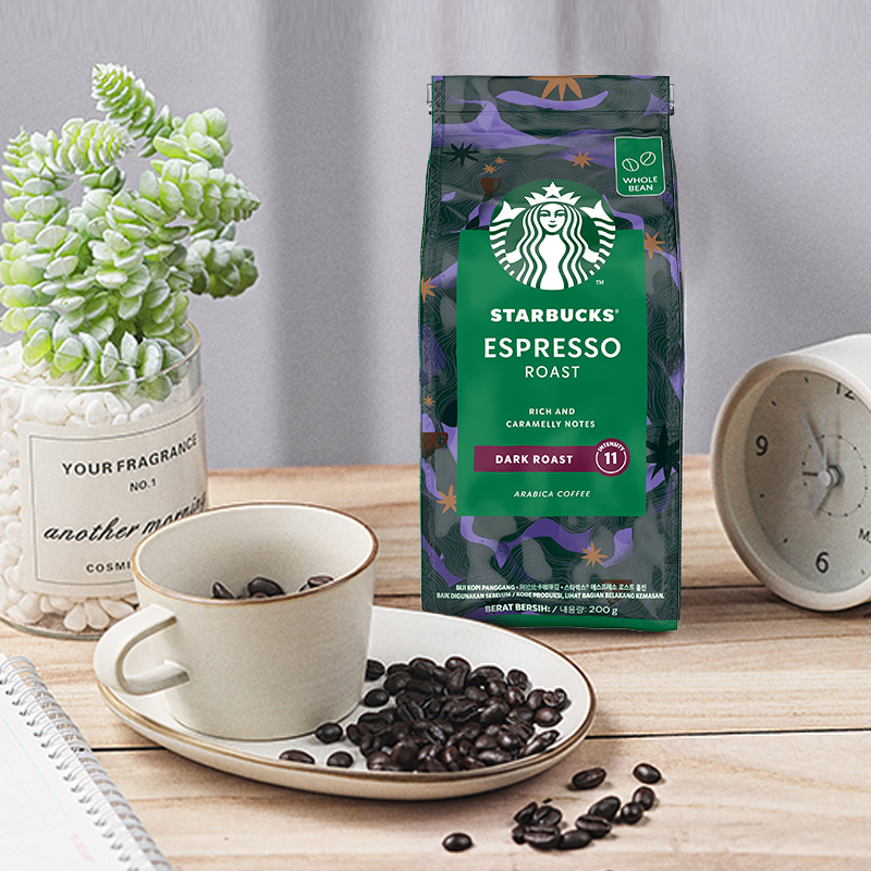 STARBUCKS 星巴克 咖啡豆美式官方200g意式中深度冰美式意式拼配黑咖啡豆粉 66.