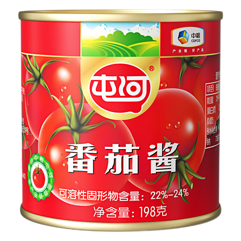 屯河中粮 新疆内蒙 番茄酱 意面酱0添加剂炒菜调味 西红柿酱 番茄酱 1罐 5.9