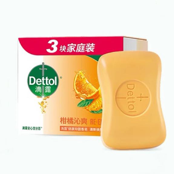 88VIP：Dettol 滴露 健康抑菌香皂 含柑橘成分香皂 115g*3块 8.9元