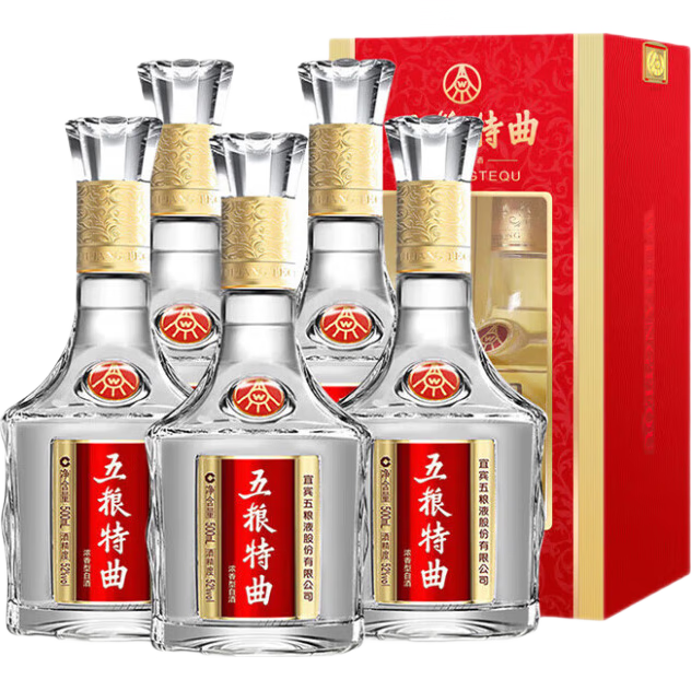 plus会员：五粮液股份 五粮特曲 浓香型白酒 52度 500ml*6瓶 整箱装 （新老包装