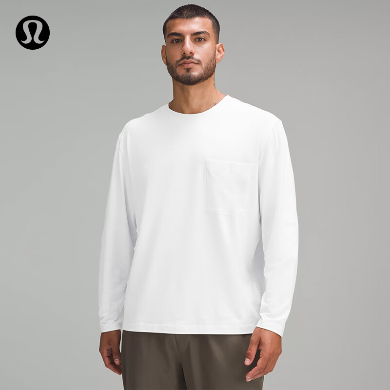 lululemon丨Fundamental™ 男士宽松款长袖 T 恤 LM3ERUS 白色 318.4元