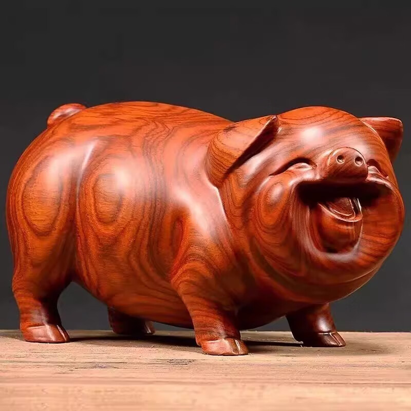 米囹 花梨木雕福猪十二生肖摆件 16.6元（需用券）