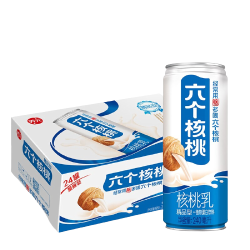 养元 六个核桃 精品型低糖核桃乳饮料 240ml*24罐 整箱装 70.14元（需用券）