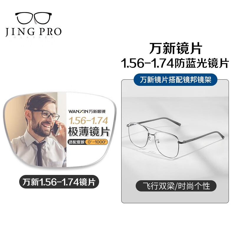 winsee 万新 配万新1.60非球面树脂镜片+商务眼镜框 59元（需用券）
