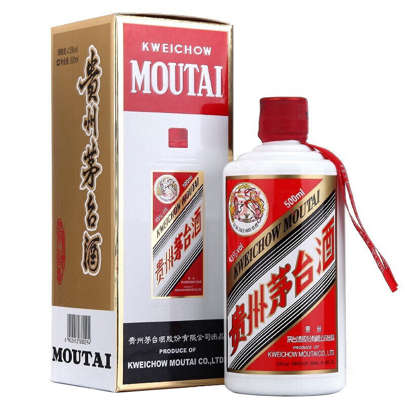 茅台 MOUTAI 飞天茅台 2012年43%vol 酱香型白酒 500ml 1484.01元