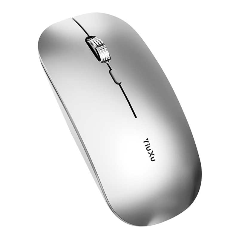 依选 G60无线蓝牙三模鼠标 可充电静音 办公游戏 太空银-2.4G无线版-【电量显