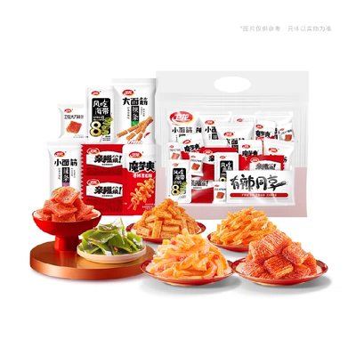 卫龙 魔芋爽辣条零食大礼包 素肉豆干757g 12.58元