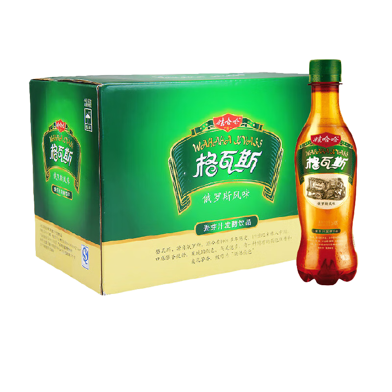 娃哈哈格瓦斯330mL15瓶 麦芽汁发酵饮料整箱*2件 59.6元（需领券，合29.8元/件