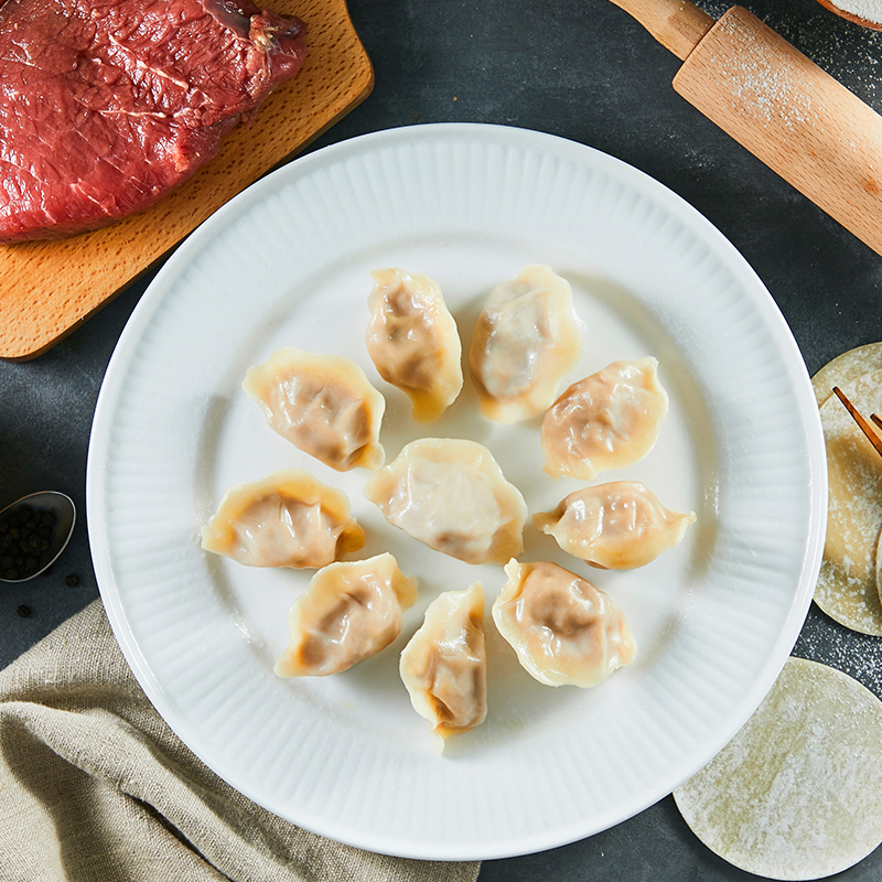 值选、今日必买：思念 手打天下 番茄牛肉水饺 600g 16.4元