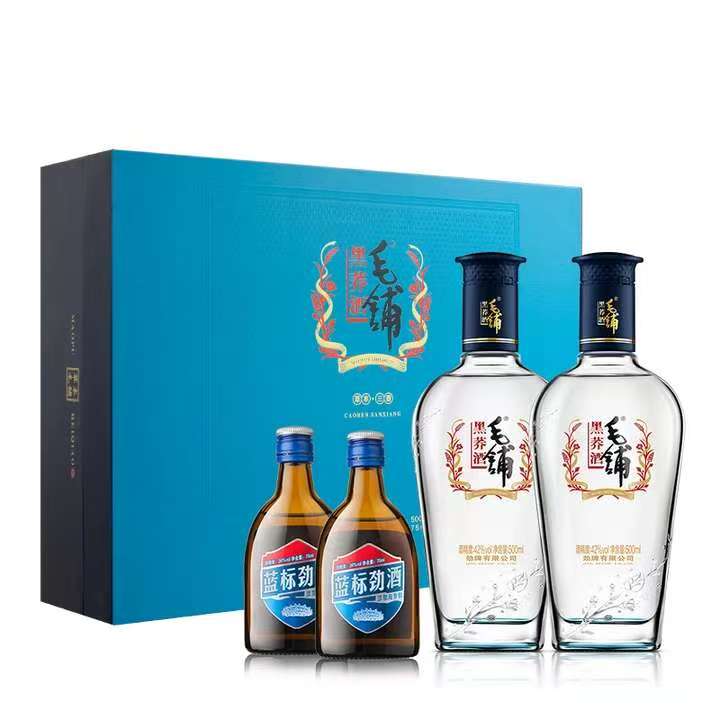 劲牌 毛铺酒 劲牌毛铺苦荞酒 双瓶礼盒 节日送礼露酒 42度 500mL 2瓶 黑荞礼盒 238元包邮(需用券)
