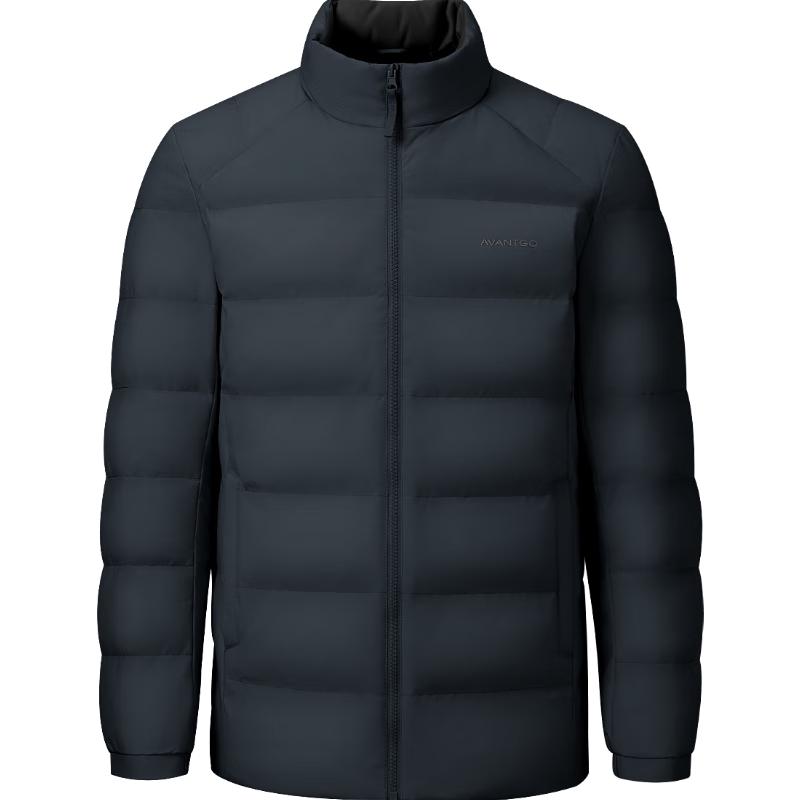 HLA 海澜之家 羽绒服男25款立领易去污商务保暖外套男冬季 藏青30 2XL 185/100A 1