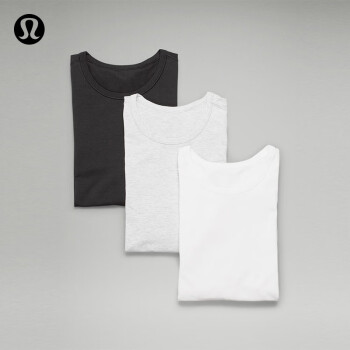 lululemon 丨5 Year Basic 男士 T 恤 *3件装 LM3CS7S 黑色/白色/杂色浅灰 ￥1080