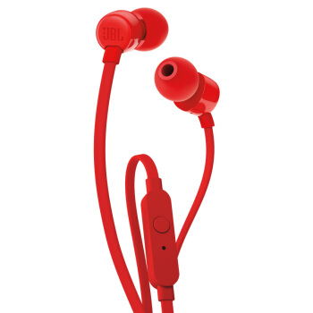 JBL 杰宝 TUNE 110 入耳式耳塞式有线耳机 红色 79元